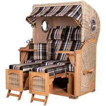 Mr. Deko bene living Strandkorb Komplettset Ammersee Teak PE shell Modell 583