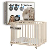 Sämann Laufgitter Matratze Cloud Air, Schlupfsprossen Lattenrost natur Premium | Gr.: 100x100 cm