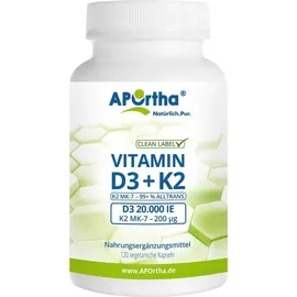 APOrtha Vitamin D3 20.000 I.e.+k2 200mg mit Quinoapulv.Kaps.