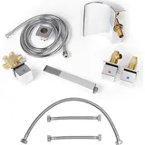 Melko - 5 Loch Wannenarmatur Badewannenarmatur Wannenrandarmatur Chrom Wasserfall