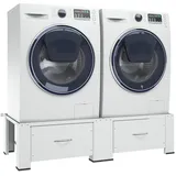 vidaXL Untergestell für Wasch- und Trockenmaschine mit Schubladen Weiß