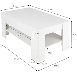 ML-Design Couchtisch Weiß