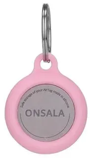 Airtag Holder Silicone Pink with Keyring