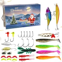 24 Days Christmas Countdown Calendar Adventskalender Zum Angeln Calendar Fishing Lures Set für Fishing Lover Weihnachts Countdown Kalender für Fischer Erwachsene Teenager Jungen