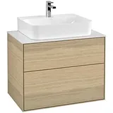 Villeroy & Boch Finion Waschtischunterschrank F09100PC 80x60,3x50,1cm, Abdeckplatte white matt, Oak Veneer