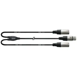 Cordial Y-Kabel 0,3m XLR Female / 2x XLR Male