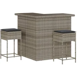 vidaXL Gartenbar Set 3-tlg. Grau