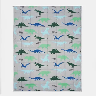 OHS Gewichtsdecke 3kg Dino, Schwere Decke 100 x 150 cm 3kg(6.6lb) Gewichtsdecke Erwachsene Grau Weighted Blanket - (Haftungsausschluss: Nur für Kinder ab 3 Jahren geeignet)