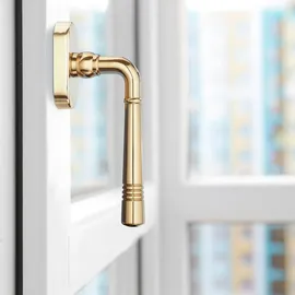 SOTech Fenstergriff FREJA Messing poliert mit Befestigungsmaterial