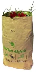 BIOMAT® Gartenabfallsäcke aus Kraftpapier 80-120 l PSG-80-ZF , 1 Karton = 10 x 25 = 250 Abfallsäcke