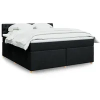 VidaXL Boxspringbett mit Matratze Schwarz 180x200 cm Stoff