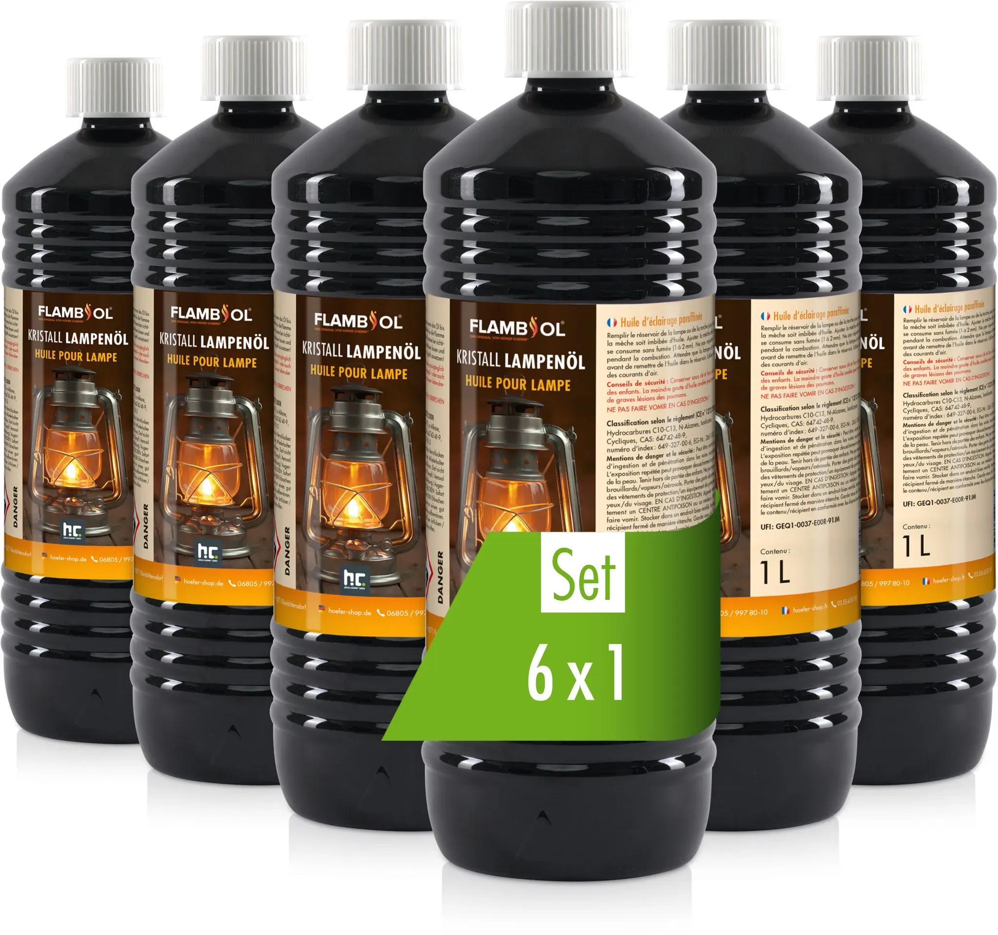 6 x 1 L FLAMBIOL® Lampenöl Hochrein Kristallklar