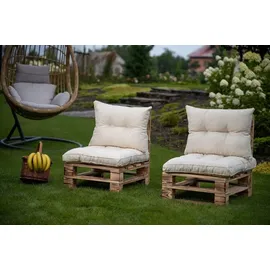 sunnypillow Stuhlkissen 60 x 60 cm Ecru/Beige