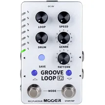 Mooer Groove Loop X2 Pedal - Stereo Looper/Drum Machine Effektpedal für Gitarre