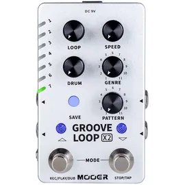 Mooer Groove Loop X2 Pedal - Stereo Looper/Drum Machine Effektpedal für Gitarre
