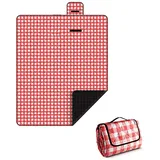 Picknickdecke Kariert Extra Groß Draussen Campingmatte Wasserdicht Sanddicht Gesteppt Gepolstert Faltbar Tragbar Dick Teppich Mit Griff Zum Strand Wandern Reise Garten 150 X 200 Cm / 200 X 200 Cm