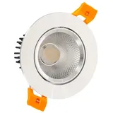 LEDKIA LED Downlight Einbaustrahler 7W Rund COB CRI90 Ausschnitt ø 70 mm Silber No Flicker 6000K Kaltweiß