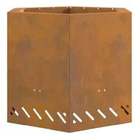 vidaXL Feuerstelle Sechseckig 58x58x51 cm Cortenstahl Vidaxl