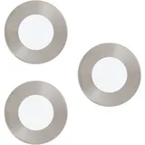 EGLO Connect LED-Einbauleuchte Fueva 3er-Set Ø 8,5 cm Nickel matt