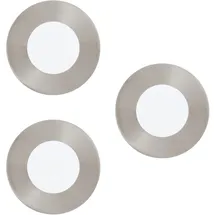 EGLO Connect LED-Einbauleuchte Fueva 3er-Set Ø 8,5 cm Nickel matt