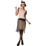 dressforfun Kostüm Frauenkostüm Swing, Schönes Kleid im 20er Jahre Stil beige|schwarz M | M