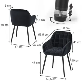 Vicco Esszimmerstuhl Relio Polyester schwarz