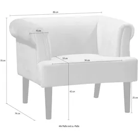 Atlantic Home Collection Loungesessel Samtvelours 86 x 70 x 74 cm rosa