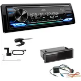 EHO JVC KD-X482DBT Autoradio 1-DIN DAB+ Bluetooth Amazon Alexa mit Einbauset für Volkswagen VW Polo 9N Quadlock