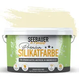 SEEBAUER diy Silikatfarbe Gelb 2,5L für Innen (No. 464 Lily Fields) Atmungsaktive Mineralfarbe für Allergiker - Abwaschbare Wandfarbe - Gelbtöne hohe Deckkraft