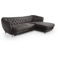 Ecksofa - anthrazit - Recamiere rechts - Liegefunktion Sofa Wohnlandschaft Couch