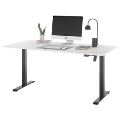 Schreibtisch Schreibtisch, TETSU, Weiß, B 160 cm, T 77 cm schwarz