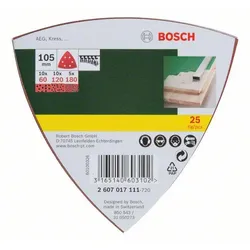 Bosch Accessories 2607017111 Deltaschleifpapier-Set mit Klett, gelocht K?rnung 60, 80, 180 E