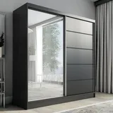 a&j möbelland Schwebetürenschrank KARO 2 200 x 215 x 59,5 cm Schwarz