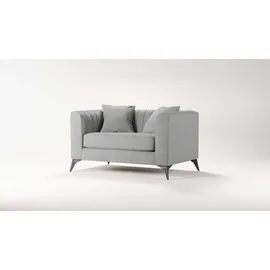 Home Affaire Loveseat HOME AFFAIRE "MATTHEW Loungesessel, Maße B/T/H: 130/86/74 cm", grau (hellgrau), B:130cm H:74cm T:86cm, 100% Polyester, Sessel, incl. Zierkissen, feine Steppung im Rücken, belastbar bis 200kg