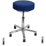 PROREGAL Drehhocker Indianapolis High | Sitzhöhe 54-72cm | Ø 53cm | Tragfähigkeit 110kg | Kunstleder-Sitz | Aluminium-Fußkreuz mit Gleiter | Atollblau