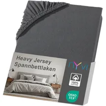 nyvi Spannbettlaken Jersey 120 x 200 - 130 x 200 cm grau