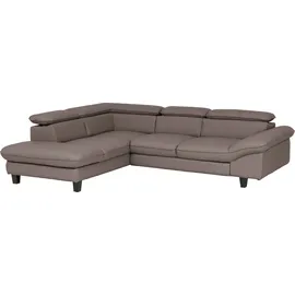 Home Affaire Ecksofa HOME AFFAIRE "Pilot L-Form", braun (elephant), B:266cm H:73cm T:108cm, 100% Polyester; Feinstruktur 75000 Scheurtouren; Struktur 35000 Scheuertouren, Mikrofaser 40000 Scheuertouren, Sofas, Ecksofa, mit Kopfteilverstellung, wahlweise mit