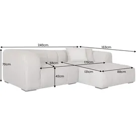 Riess-Ambiente Modernes Ecksofa ZERO GRAVITY 240cm graphit beige Strukturstoff 3-Sitzer Couch