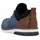Rieker Slip-On Sneaker RIEKER, Herren, Gr. 44, blau (blau, braun), Lederimitat, Textil, kontrastfarbene Details, Schuhe, Schlupfschuh, Halbschuh, Freizeitschuh mit Prägung