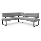 Home Affaire Eckbank HOME AFFAIRE "Mia Küchenbank, Polsterbank, Esszimmerbank, 207x167 cm", hellgrau, schwarz, B:207cm H:61cm T:167cm, Massivholz, Metall, Polyester, Sitzbänke, Eckbank, Moderne Bank und Farben, Sitzplatzanzahl: 5, Frei in Raum stellbar