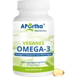 APOrtha® Algenöl veganes Omega-3, 60 vegane Kapseln für 2 Monate, Hochdosierte 289,9 mg Omega-3-Fettsäuren aus Algenöl je Tagesverzehr, mit DHA, DPA und EPA, vegan, glutenfrei, allergenfrei