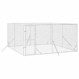 vidaXL Hundezwinger 4 x 4 x 2 m Stahl Silber