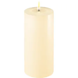 Deluxe Homeart LED Stumpenkerze 10 x 20 cm creme