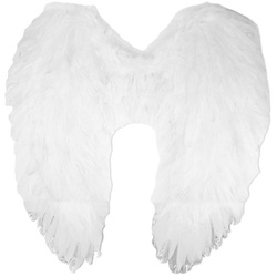 Funny Fashion Kostüm-Flügel Engelsflügel 65 x 65 cm, Federn Weiß weiß
