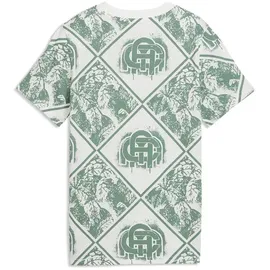 Puma Ac Milan Ftblculture Kurzarm-t-shirt - Warm White / Green Moon - 11-12 Jahre
