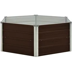 vidaXL Hochbeet Braun 129 x 129 x 46 cm Verzinkter Stahl