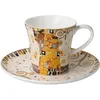 Becher GOEBEL Die Erfüllung, bunt, H:8,5cm, Fine China-Porzellan, Trinkgefäße, von Gustav Klimt, Sammlerstück