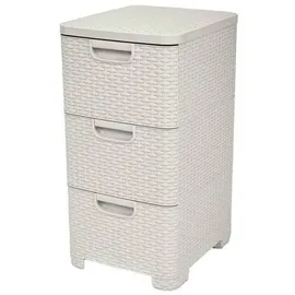 Curver Regal mit Schubladen 3 x 13,5 L 3-tlg. creme