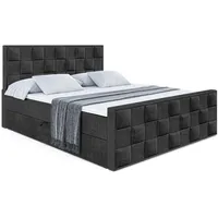 Altdecor Boxbett, Schwarz, Höhe ca. 19 cm, 200x200 cm,