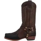 Westernstiefel Herren Klassisch Stiefeletten Cowboy Stiefel Rutschfeste Bequeme Schlupfstiefel Reitstiefel Trachten Halbhohe Wikingerstiefel Plateaustiefel Breit Vintage Boots Cowboystiefel Elegant - 47 EU